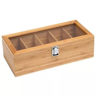 Wooden Tea Box Tea Bag Holder Kitchen Storage Chest Box For Spice Pouches • $43.60