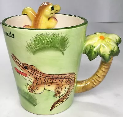 Vintage Florida Souvenir Coffee Mug With Cute Alligator Inside Cup Ceramic. • $19.95