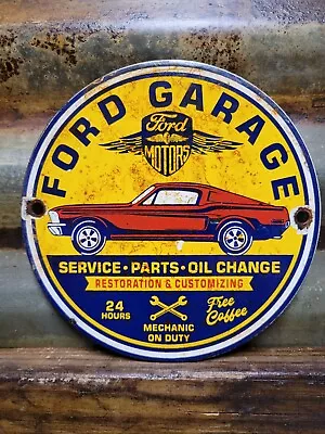 Vintage Ford Porcelain Sign Garage Advertising Service Mechanic Parts Oil Change • $157.95