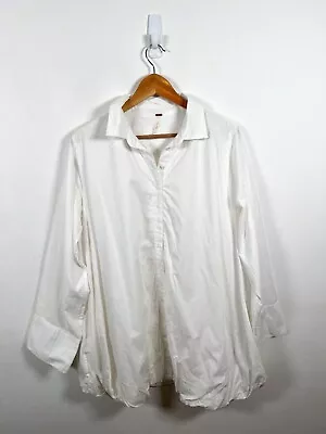 Free People Shirt Dress Small Off White Button Up Balloon Long Sleeve RRP £118 • £24.98