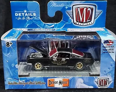 M2 Machines 66 1966 Ford Mustang Fastback 2+2 427 Detroit Muscle Car 1/2400 Blk • $11.99