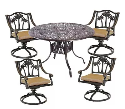 5 Piece Patio Set Palm Tree Cast Aluminum Table Chairs. • $1650