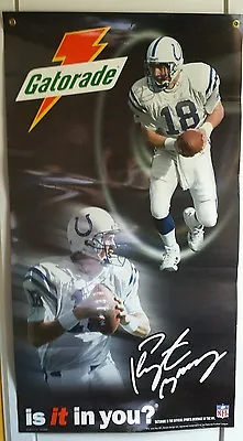 $149 • Buy Peyton Manning 2001 Gatorade Store Display Double-Sided Poster 44 X 24