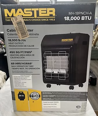 Master Industrial MH-18PNCH-A 18000 BTU Portable Propane Tank Cabinet Heater New • $144.99