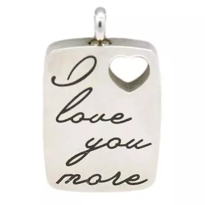  I Love You More  Stainless Steel Cremation Urn Pendant W/20-inch Necklace • $89.99