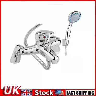 Luxury Bathroom Sink Bath Mix Tap Shower Mixer Taps With Hose And Shower Head • £19.95