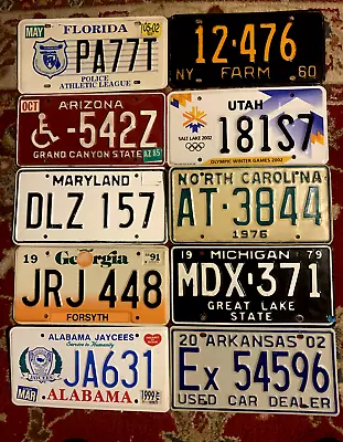 License Plates Mixed Vintage Lot Auto Tags For Collecting Hobby Craft Collection • $49.99
