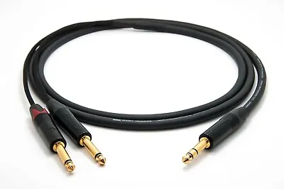 Mogami 2930 Single Channel Insert Cable W/ Neutrik Gold TRS To Dual TS 6 Ft. • $39.95