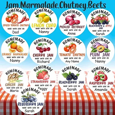 39 Personalised Jar Labels Stickers For Jams Lemon Curd Chutney Or Beetroot • £2.99