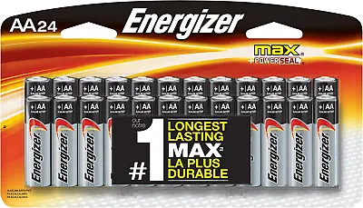 Energizer AA Batteries Double A Battery Max Alkaline (24 Count) E91BP-24 • $27.35