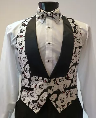 Disney Mickey Mouse Adjustable Backless VestCummerbund PSQ & Pre Tied Bow-Trip • $30