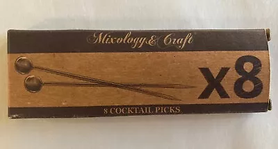 Mixology &Crafts Cocktail Picks 4” (8pc Set) Elegant Metal Toothpicks • $7.99