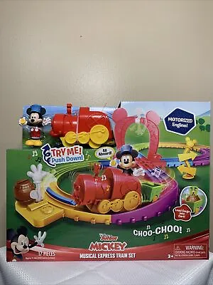 Just Play Disney Junior Mickey Musical Express Motorized Engine Train Set 17 Pcs • $34.99