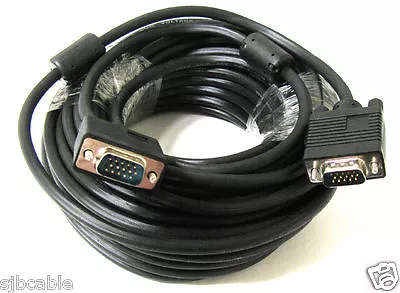 50ft 15 PIN Black SVGA SUPER VGA Monitor M/M Male Male Cable CORD FOR PC TV  • $12.99