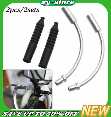 Pair Aluminum Bicycle V Brake Noodles Bend Tube Cable Guide Rubber Head  Parts • £2.92