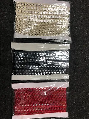 Sale 27 Metres Fancy Mirror Effect Trimming Braids Lace 3 Shades Assorted Cheap • £16.89