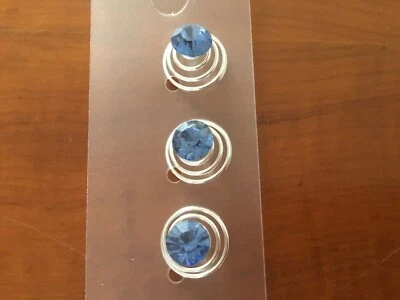 £3.99 • Buy Wedding.Prom Spiral,coils,twists Twirls.Hair Jewels. Pck12. Light Sapphire. BLUE