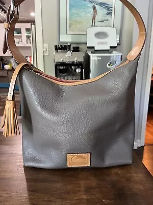 Dooney & Bourke Leather Patterson Paige Sac Hobo Bag Taupe & Butterscotch • $64