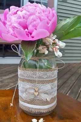 10 Burlap Mason Jar Sleeves DIY Wedding Decorations Rustic Wedding Decorations • $39