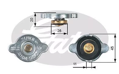 Gates Radiator Cap For Nissan Pick Up I KA24E 2.4 Litre April 1992 To April 1998 • $24.61