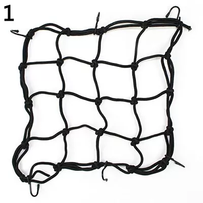 Motorcycle Bike Helmet Tuck Net 6 Hooks Luggage String Bag Cargo Cover Mesh Rope • $12.25