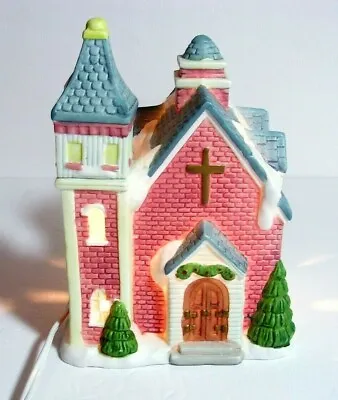 $21.84 • Buy Vintage Christmas Village House CHURCH Christmas On Main Street Lighted