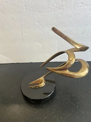 Vintage Bob Bennett Bronze Metal Abstract Sculpture - Black Marble Base - 25/250 • $300