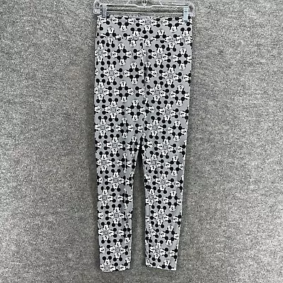 LulaRoe Legging Women One Size Gray Mickey Mouse Print High Rise Pull On Active • $14.79