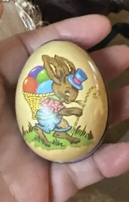 Vintage Candy Tin Easter Egg  Rabbit On It • $7.95