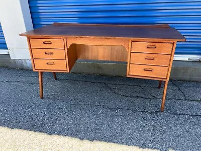 Svend Aage Madsen For Sigurd Hansen Mid Century Curved Front Teak Desk • $4800