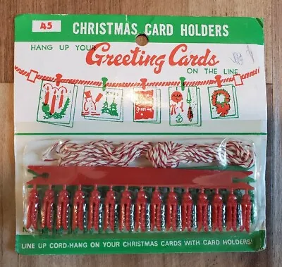 $8.49 • Buy NOS Vintage Christmas Card Line Card Holder Sealed Hang Up Your Greeting Cards