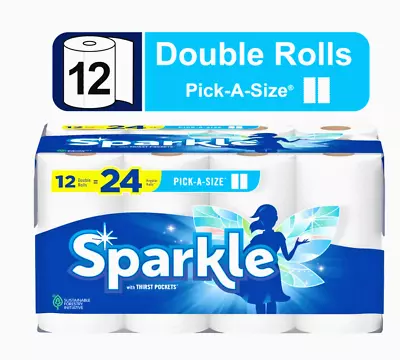 Sparkle Pick-a-Size Paper Towels White 12 Double Rolls • $13.50