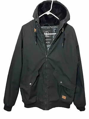 Volcom Coat Jacket Mens Large Black Hooded Zip Water Resistant 5000MM Snowboard • $45