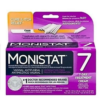 Monistat 7 Simple Cure Feminine Antifungal Treatment With RX Strength Cream 7 Ct • $18.41