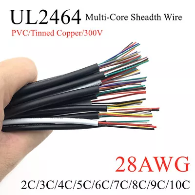 UL2464 28AWG Sheathed Multi Core Cable 2-10Cores Electrical Cable Wire Insulated • £1.90