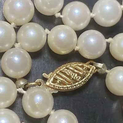 Akoya Pearl Necklace Japan Saltwater 14K Gold 6mm Grade AAA 20” • $299