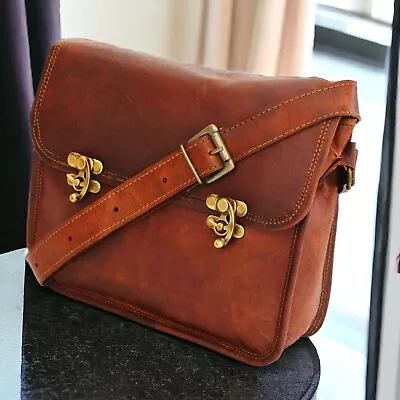 Brown Women's Genuine Vintage Leather Satchel Messenger Handbag For Everyday Use • $50