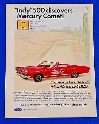 1966 Mercury Comet Cyclone Gt V-8 Convertible Indy 500 Race Car Print Ad Lot-red • $14.99