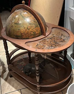 Vintage Large Italian Dome Top World Globe Drinks Cabinet Cocktail Bar Trolley  • £60