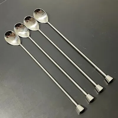 Long Handle Cocktail Latté Spoons 4-Set Stainless Bar Supplies Accessories 'New' • £4.99