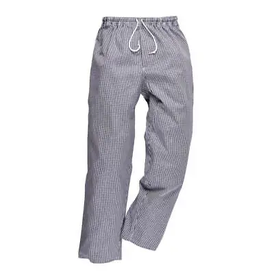 Portwest C079 Bromley Chef Trousers Blue / White L 33  • £27.95