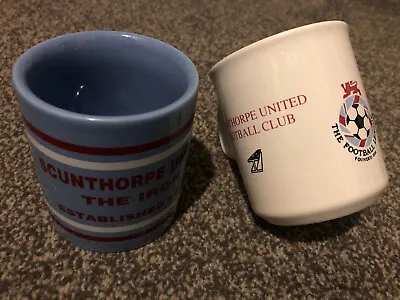 £10 • Buy Set Of 2 Vintage Retro Scunthorpre United Football Coffee Mugs: Circa 80s/90s