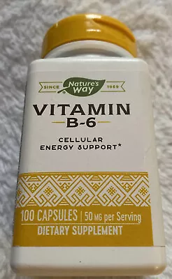 Brand NEW Nature's Way Vitamin B-6 Cellular Energy Support 100 Capsules • $6.95