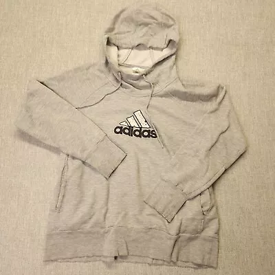 Adidas Athletic Hoodie Mens Large Pullover Gray Cowl Neck • $11.33