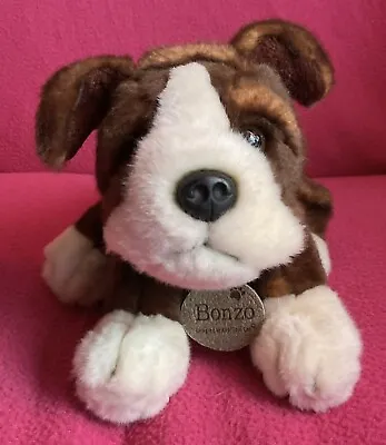 Keel Toys Bonzo Brindle Brown Boxer Dog Soft Plush Toy 10” • £6.99