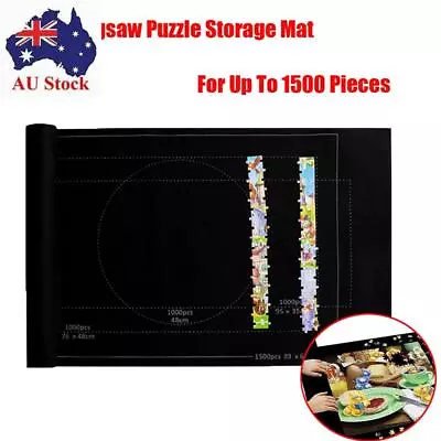 Roll Up Jigsaw Storage Mat Puzzle Mat Felt Storage Pad Puzzle Blanket • $16.32