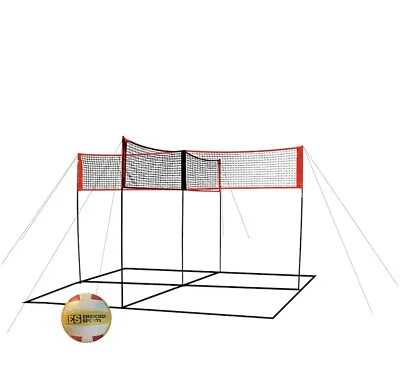 4 FourSquare Volleyball Badminton Crossnet Game Net Set By Enriched Sports • $59.99