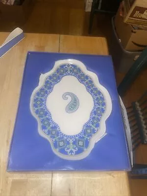 Vera Bradley 13  Platter Capri Blue Paisley Andrea By Sadek New In Box • $25.95