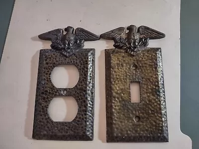 Vintage American Eagle Light Switch And Outlet  Plate Brass  • $19.99