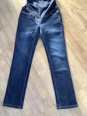 JOJO MAMAN BEBE  Maternity Sz 10  Jeans 32” Leg Dark Blue NWOT • £16